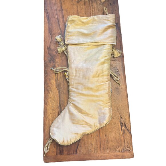 Victorian Set Of 4 Vintage Gold & Red Christmas Stockings Tassel & Cord Detail - Picture 14 of 15